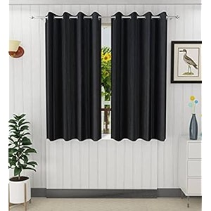 galaxy home decor plain royal silky curtains for window 6 feet 1 piece black black window 6 feet