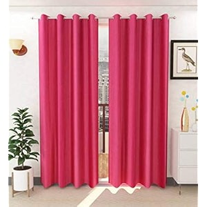 galaxy home decor plain royal silky curtains for long door 9 feet 1 piece pink pink long door 9 feet