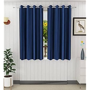 galaxy home decor plain royal silky curtains for window 6 feet 1 piece blue blue window 6 feet