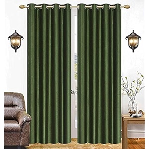 galaxy home decor plain royal silky curtains for window 6 feet 1 piece dark green dark green window 6 feet