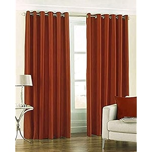 galaxy home decor plain royal silky curtains for door 7 feet 1 piece rust rust door 7 feet