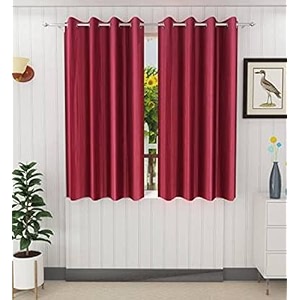 galaxy home decor plain royal silky curtains for window 5 feet 1 piece maroon maroon window 5 feet