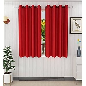galaxy home decor plain royal silky curtains for window 5 feet 1 piece red red window 5 feet