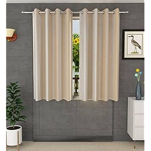 galaxy home decor plain royal silky curtains for window 6 feet 1 piece cream cream window 6 feet