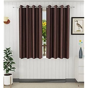 galaxy home decor plain royal silky curtains for window 5 feet 1 piece brown brown window 5 feet