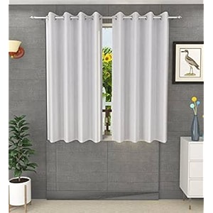 galaxy home decor plain royal silky curtains for window 5 feet 1 piece white white window 5 feet