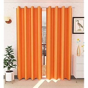 galaxy home decor plain royal silky curtains for door 7 feet 1 piece orange orange door 7 feet