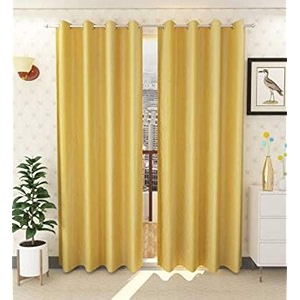 galaxy home decor plain royal silky curtains for door 7 feet 1 piece yellow yellow door 7 feet