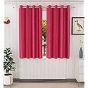 Galaxy Home Decor Plain Royal Silky Curtains for Window 6 Feet, 1 Piece, Pink (Pink, Window 6 Feet)