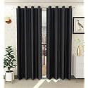 Galaxy Home Decor Plain Royal Silky Curtains for Long Door 9 Feet, 1 Piece, Black (Black, Long Door 9 Feet)