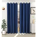 Galaxy Home Decor Plain Royal Silky Curtains for Long Door 8 Feet, 1 Piece, Blue (Blue, Long Door 8 Feet)