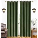 Galaxy Home Decor Plain Royal Silky Curtains for Long Door 8 Feet, 1 Piece, Dark Green (Dark Green, Long Door 8 Feet)