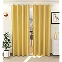Galaxy Home Decor Plain Royal Silky Curtains for Long Door 9 Feet, 1 Piece, Yellow (Yellow, Long Door 9 Feet)