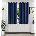 Galaxy Home Decor Plain Royal Silky Curtains for Window 5 Feet, 1 Piece, Blue (Blue, Window 5 Feet)