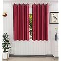 Galaxy Home Decor Plain Royal Silky Curtains for Window 5 Feet, 1 Piece, Maroon (Maroon, Window 5 Feet)