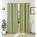 Galaxy Home Decor Plain Royal Silky Curtains for Door 7 Feet, 1 Piece, Green (Green, Door 7 Feet)
