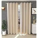 Galaxy Home Decor Plain Royal Silky Curtains for Long Door 9 Feet, 1 Piece, Cream (Cream, Long Door 9 Feet)
