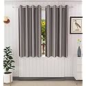 Galaxy Home Decor Plain Royal Silky Curtains for Window 5 Feet, 1 Piece, Grey (Grey, Window 5 Feet)