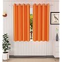 Galaxy Home Decor Plain Royal Silky Curtains for Window 6 Feet, 1 Piece, Orange (Orange, Window 6 Feet)