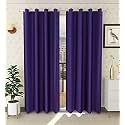 Galaxy Home Decor Plain Royal Silky Curtains for Door 7 Feet, 1 Piece, Purple (Purple, Door 7 Feet)