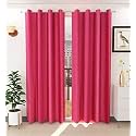 Galaxy Home Decor Plain Royal Silky Curtains for Door 7 Feet, 1 Piece, Pink (Pink, Door 7 Feet)