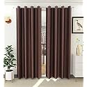 Galaxy Home Decor Plain Royal Silky Curtains for Long Door 8 Feet, 1 Piece, Brown (Brown, Long Door 8 Feet)
