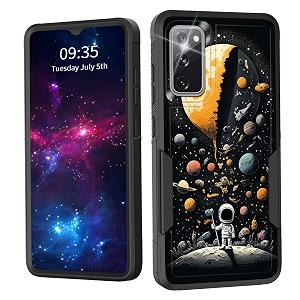 for galaxy s20 fe 5g casedual layer shockproof heavy duty full body protection tough rugged durable protective cell phone cover for samsung galaxy s20 fe 5g 2022astronaut planet moon