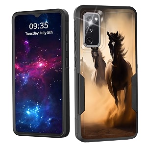 for galaxy s20 fe 5g casedual layer shockproof heavy duty full body protection tough rugged durable protective cell phone cover for samsung galaxy s20 fe 5g 2022running horse