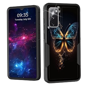 for galaxy s20 fe 5g casedual layer shockproof heavy duty full body protection tough rugged durable protective cell phone cover for samsung galaxy s20 fe 5g 2022beautiful butterfly