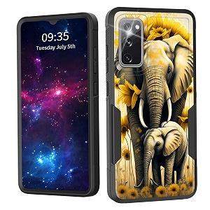 for galaxy s20 fe 5g casedual layer shockproof heavy duty full body protection tough rugged durable protective cell phone cover for samsung galaxy s20 fe 5g 2022sunflower elephant