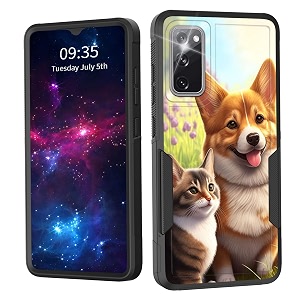 for galaxy s20 fe 5g casedual layer shockproof heavy duty full body protection tough rugged durable protective cell phone cover for samsung galaxy s20 fe 5g 2022dog and cat