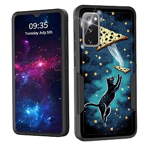 for galaxy s20 fe 5g casedual layer shockproof heavy duty full body protection tough rugged durable protective cell phone cover for samsung galaxy s20 fe 5g 2022space cat