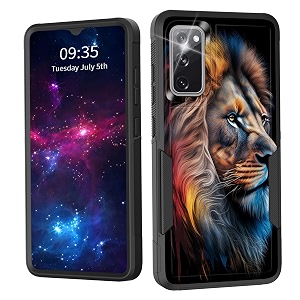for galaxy s20 fe 5g casedual layer shockproof heavy duty full body protection tough rugged durable protective cell phone cover for samsung galaxy s20 fe 5g 2022colorful lion head