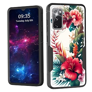 for galaxy s20 fe 5g casedual layer shockproof heavy duty full body protection tough rugged durable protective cell phone cover for samsung galaxy s20 fe 5g 2022tropical flower