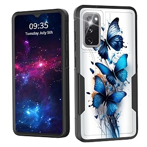 for galaxy s20 fe 5g casedual layer shockproof heavy duty full body protection tough rugged durable protective cell phone cover for samsung galaxy s20 fe 5g 2022butterfly abstract
