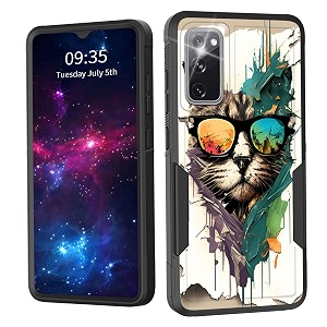 for galaxy s20 fe 5g casedual layer shockproof heavy duty full body protection tough rugged durable protective cell phone cover for samsung galaxy s20 fe 5g 2022funny cat