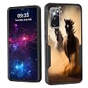 for Galaxy S20 FE 5G Case,Dual Layer Shockproof Heavy Duty Full Body Protection Tough Rugged Durable Protective Cell Phone Cover for Samsung Galaxy S20 FE 5G 2022,Running Horse