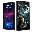for Galaxy S22 Ultra Case,Dual Layer Shockproof Heavy Duty Full Body Protection Tough Rugged Durable Protective Cell Phone Cover for Samsung Galaxy S22 Ultra 6.8",Wolf Moon