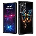 for Galaxy S22 Ultra Case,Dual Layer Shockproof Heavy Duty Full Body Protection Tough Rugged Durable Protective Cell Phone Cover for Samsung Galaxy S22 Ultra 6.8",Beautiful Butterfly
