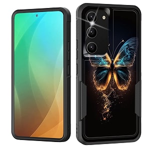 for galaxy s23 casedual layer shockproof heavy duty full body protection tough rugged durable protective cell phone cover for samsung galaxy s23 5g 6134 2023beautiful butterfly