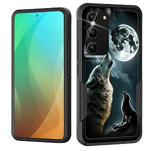 for galaxy s23 casedual layer shockproof heavy duty full body protection tough rugged durable protective cell phone cover for samsung galaxy s23 5g 6134 2023wolf moon