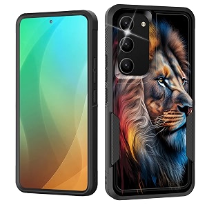 for galaxy s23 casedual layer shockproof heavy duty full body protection tough rugged durable protective cell phone cover for samsung galaxy s23 5g 6134 2023colorful lion head
