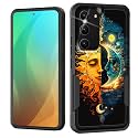 for Galaxy S23 Case,Dual Layer Shockproof Heavy Duty Full Body Protection Tough Rugged Durable Protective Cell Phone Cover for Samsung Galaxy S23 5G 6.1" 2023,Sun and Moon
