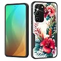for Galaxy S23 Case,Dual Layer Shockproof Heavy Duty Full Body Protection Tough Rugged Durable Protective Cell Phone Cover for Samsung Galaxy S23 5G 6.1" 2023,Tropical Flower
