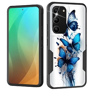 for galaxy s23 plus casedual layer shockproof heavy duty full body protection tough rugged durable protective cell phone cover for samsung galaxy s23 plus 6634butterfly abstract