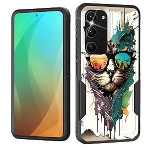for galaxy s23 plus casedual layer shockproof heavy duty full body protection tough rugged durable protective cell phone cover for samsung galaxy s23 plus 6634funny cat