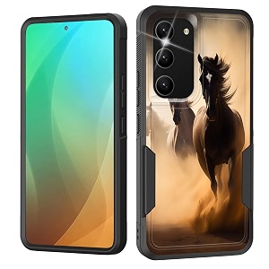 for galaxy s23 plus casedual layer shockproof heavy duty full body protection tough rugged durable protective cell phone cover for samsung galaxy s23 plus 6634running horse