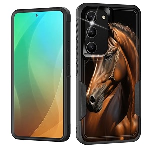 for galaxy s23 plus casedual layer shockproof heavy duty full body protection tough rugged durable protective cell phone cover for samsung galaxy s23 plus 6634horse