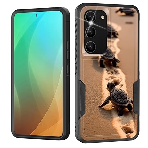 for galaxy s23 plus casedual layer shockproof heavy duty full body protection tough rugged durable protective cell phone cover for samsung galaxy s23 plus 6634sea turtles on the beach