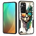 for Galaxy S23 Plus Case,Dual Layer Shockproof Heavy Duty Full Body Protection Tough Rugged Durable Protective Cell Phone Cover for Samsung Galaxy S23 Plus 6.6",Funny Cat
